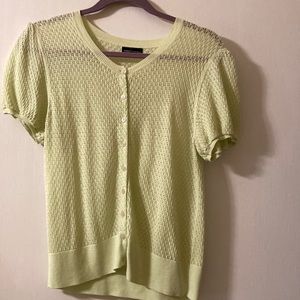 Puff sleeve knit button down